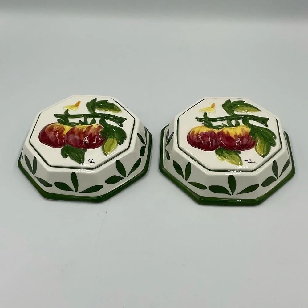 Vintage Bassano Ceramic Tomato Wall Decorations- From Italy Set of 2